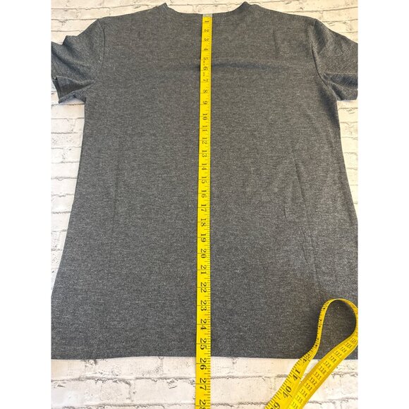 Christmas Graphic T-Shirt Charcoal Gray With Red Plaid Tree Print Size S - Picture 8 of 9